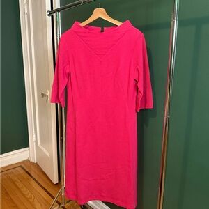 60s vintage pink wool wiggle dress.